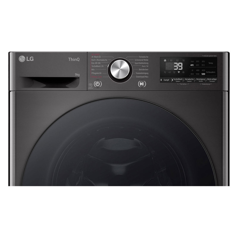 LG F2V7SLIM9B Slim-Fit 9 kg -pesukone AI DD:llä ja höyryllä - valkoinen