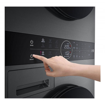 LG ELECTRONICS WashTower WT1210BBF (WiFi) 12kg/10kg pesukone-kuivausrumpuyhdistelmä AI DD™, Steam+ ja ezDispense™ - Black Steel