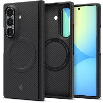 Spigen AirSkin Aramid MagSafe -kotelo Samsung Galaxy Z Fold 8 Ultra -laitteelle - mattamusta