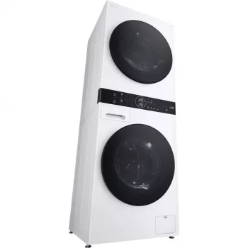 LG WashTower WT1210WWF WiFi-yhteensopiva 12kg pesukone-kuivausrumpu lämpöpumpulla, valkoinen