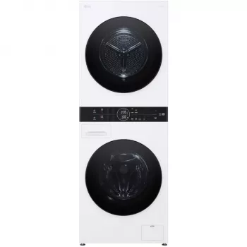 LG WashTower WT1210WWF WiFi-yhteensopiva 12kg pesukone-kuivausrumpu lämpöpumpulla, valkoinen