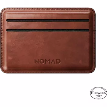 Nomad korttikotelo Horween nahka Olde Dublin - ohut minimalistinen RFID-estävä nahkainen korttikotelo, tummanruskea