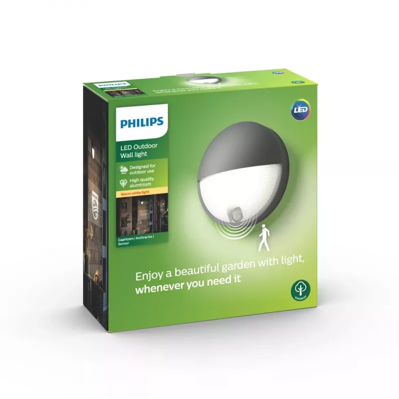 Philips ulkovalaisin Capricorn 1x6,5W LED seinävalaisin antrasiitti IP44