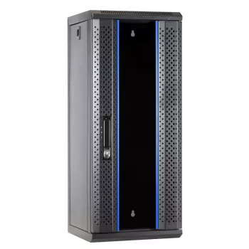 DSIT DS10-3315 15U 10 inch seinäasennettava palvelinkehikkokaappi lasiovella, 312x310x752 mm, musta