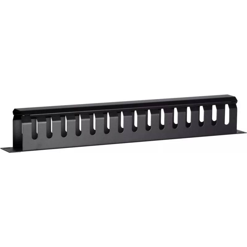 DSIT DS-1902 19 inch kaapelinhallintapaneeli liukukannella, 1U, musta