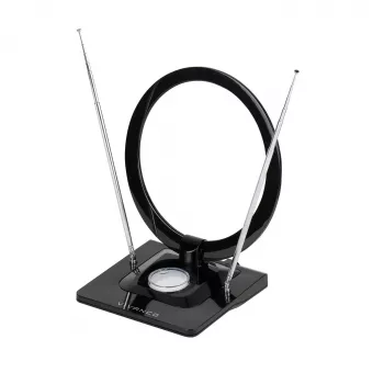 Vivanco VVTVANTSCIRCLE sisäantenni DVB-T2/DAB+ litteä antenni 4G/5G-suodattimella, musta