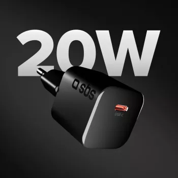 SBS 20W USB-C PD seinälaturi musta