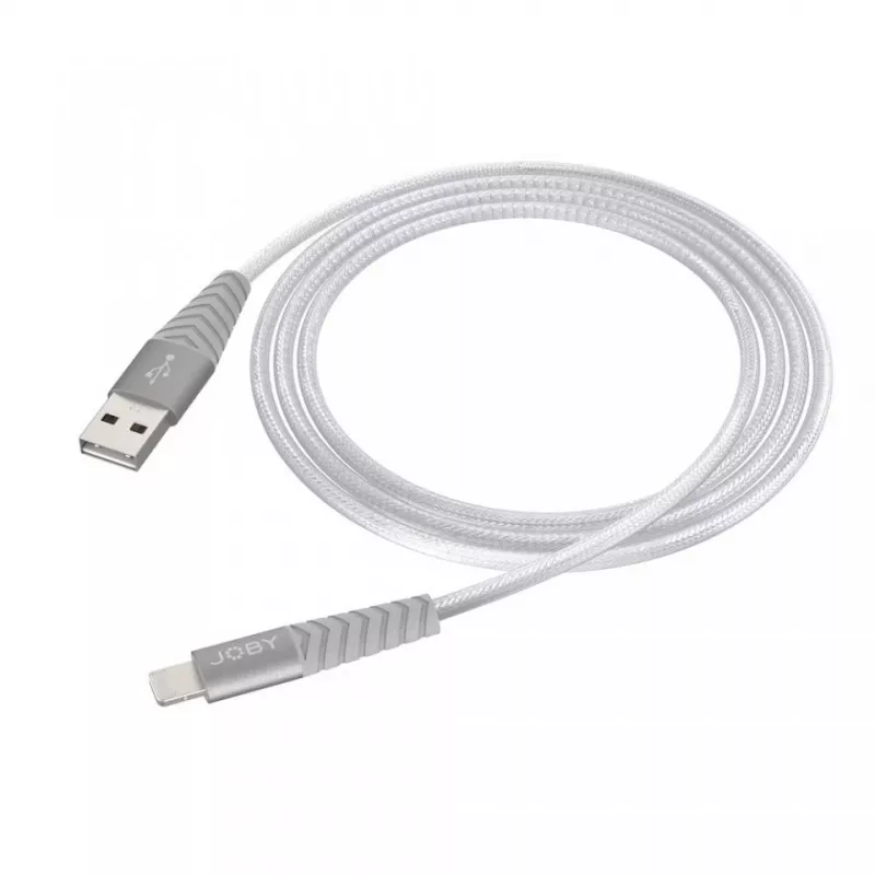 Joby lataus- ja synkronointikaapeli Lightning, 1,2 m, hopea (JB01814-BWW)