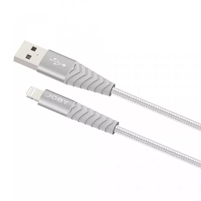 Joby lataus- ja synkronointikaapeli Lightning, 1,2 m, hopea (JB01814-BWW)