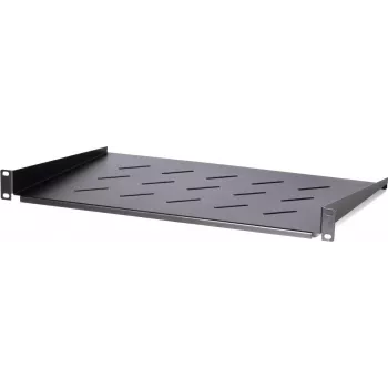 DSIT DS-FH1U250 1U kiinteä hylly 450 mm syviin seinäkaappeihin, 250 mm syvyys, 25 kg kuormitus, musta