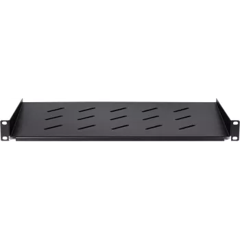 DSIT DS-FH1U250 1U kiinteä hylly 450 mm syviin seinäkaappeihin, 250 mm syvyys, 25 kg kuormitus, musta
