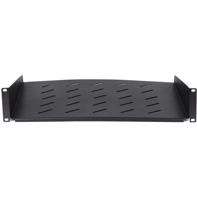 DSIT DS-FH2U400 2U kiinteä hylly 600 mm syviin seinäkaappeihin, 400 mm syvyys, musta