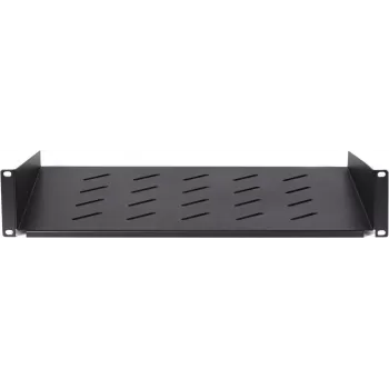 DSIT 2U kiinteä hylly 450 mm syville seinäkaapeille, 350 mm syvyys, musta