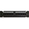 DSIT CAT 6a seinäasennettava patch-paneeli, 12-porttinen UTP, musta