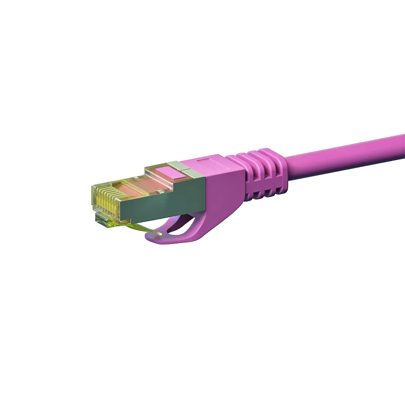 DSIT Cat.7 S/FTP PiMF RJ45 verkkopatch-kaapeli, pinkki, 2 m