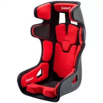 Sabelt GT PAD XL kilpaistuin, lasikuituinen kuori, FIA-hyväksytty, modulaarinen - musta/punainen