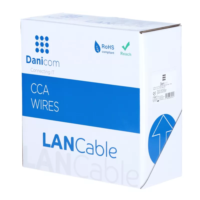 DSIT CAT5e F/UTP 50m joustava harmaa CCA-verkkokaapeli kelalla (DC-FTP5CCA50-GRY)