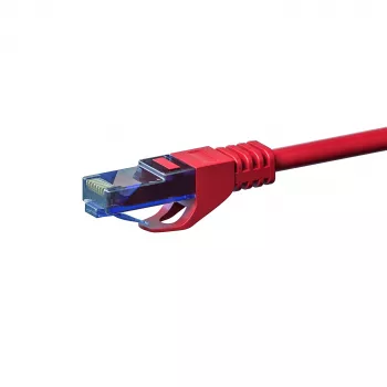 DSIT CAT6a U/UTP 100 % kuparia -verkkokaapeli, 20 m, punainen, RJ45 uros-uros, 10 Gbit/s, 500 MHz