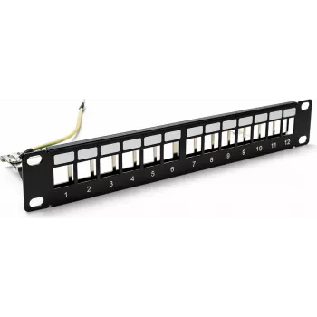 DSIT DS10-Patch-12STP 10 tuuman STP Keystone -patchpaneeli, 12 porttia, suojattu, 1U, musta