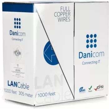 DSIT DANICOM CAT6 100 % kupari UTP 305 m massiivijohdinkaapeli - LSZH (Cca) (DC-UTP6-305S-CCA)