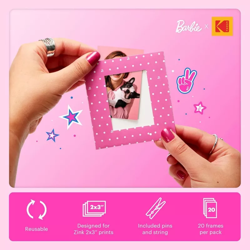 Kodak x Barbie paperikehys 2x3 tuuman valokuville, 10 kpl (RODB2X3FRSQ)