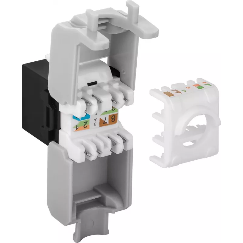 DS-IT CAT6a UTP keystone-verkkoliitin - työkaluton - musta (DS-KC-UTP6A-TL-1)