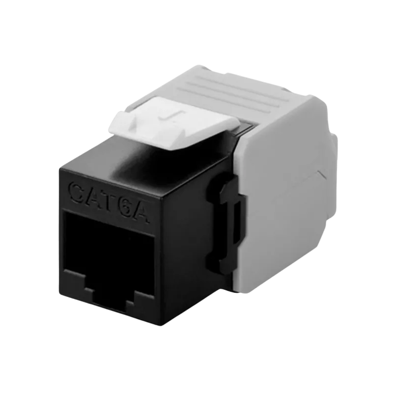 DS-IT CAT6a UTP keystone-verkkoliitin - työkaluton - musta (DS-KC-UTP6A-TL-1)