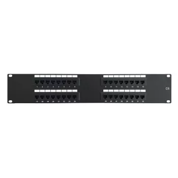 DSIT 19 inch Cat6 UTP 32-porttinen patch-paneeli 2U musta