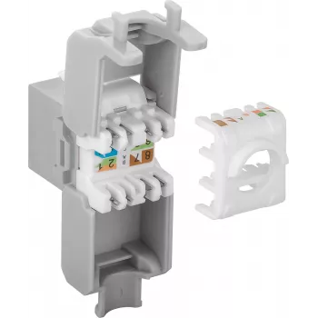 DS-IT CAT6a UTP keystone-verkkopistorasia – työkaluton – harmaa (DS-KC-UTP6A-TL-2)
