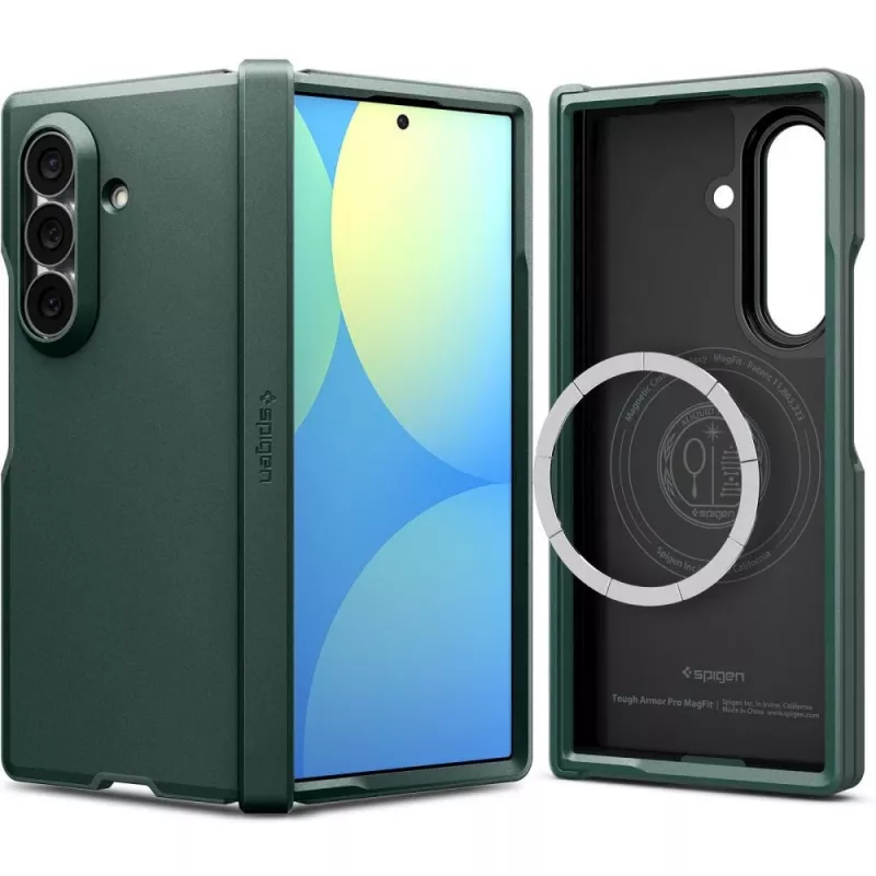 Spigen Tough Armor Pro MagSafe -kotelo Samsung Galaxy Z Fold 8 Ultra - Abyss Green