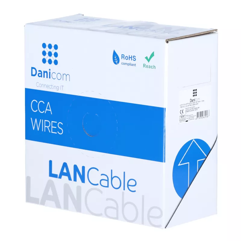 DSIT CAT6 S/FTP 50 m kaapelikela harmaa CCA (DC-SFTP6CCA50S-GRY)