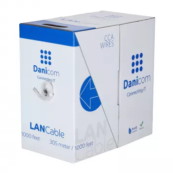 DSIT CAT6 S/FTP -verkkokaapeli AWG 27/7 joustava 305 m harmaa CCA