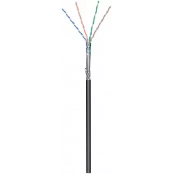 DSIT CAT6 -ulkoverkkokaapeli S/FTP AWG 26/7 joustava 100 m musta