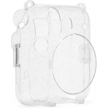 Fujifilm Instax Mini 12 Glitter Cover - kirkas glitter-kamerakotelo säädettävällä olkahihnalla, magneettisulkimella, räätälöity PU-nahka- ja PVC-suoja Instax Mini 12:lle