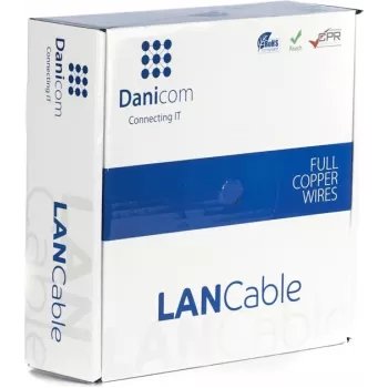 DSIT DANICOM DC-SFTP6A-50S-DCA CAT6A S/FTP -täytelankakaapeli, 50 m, LSZH (Dca)