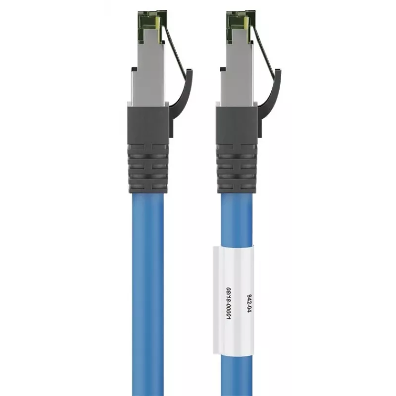 DSIT CAT 8 S/FTP PiMF RJ45 -verkkopatchkaapeli, 0,25 m, sininen, 40 Gbps, 2000 MHz