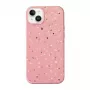 UNIQ Coehl Terrazzo -kotelo iPhone 14 Plus / 15 Plus -puhelimelle, korallinpunainen