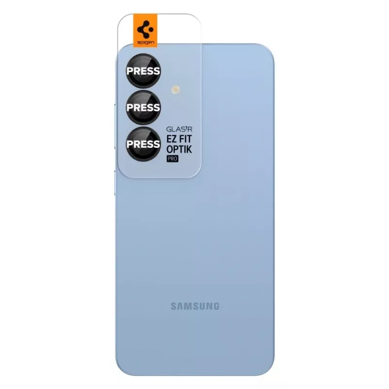 Spigen Optik Pro Glas.tR EZ Fit kameransuoja 2 kpl:n pakkaus Samsung Galaxy S25 - musta
