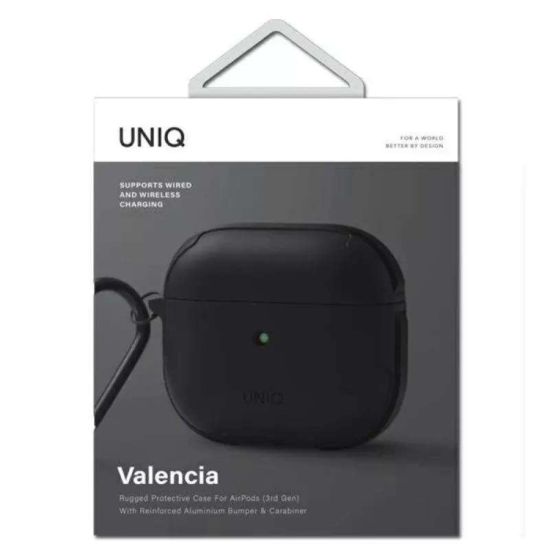 UNIQ Valencia Antimicrobial kotelo Apple AirPods 3. sukupolvi - keskiyönmusta