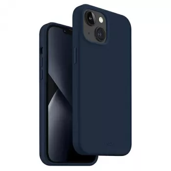 UNIQ Lino Marine Blue kotelo iPhone 14 Plus / 15 Plus 6,7 tuuman
