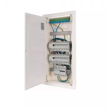 EATON KLV-PW-48-1PXL-1SPD-2PXF-16PLI 4-rivinen valmiiksi koottu jakokeskuslevy, 48 moduulia, IP30, valkoinen
