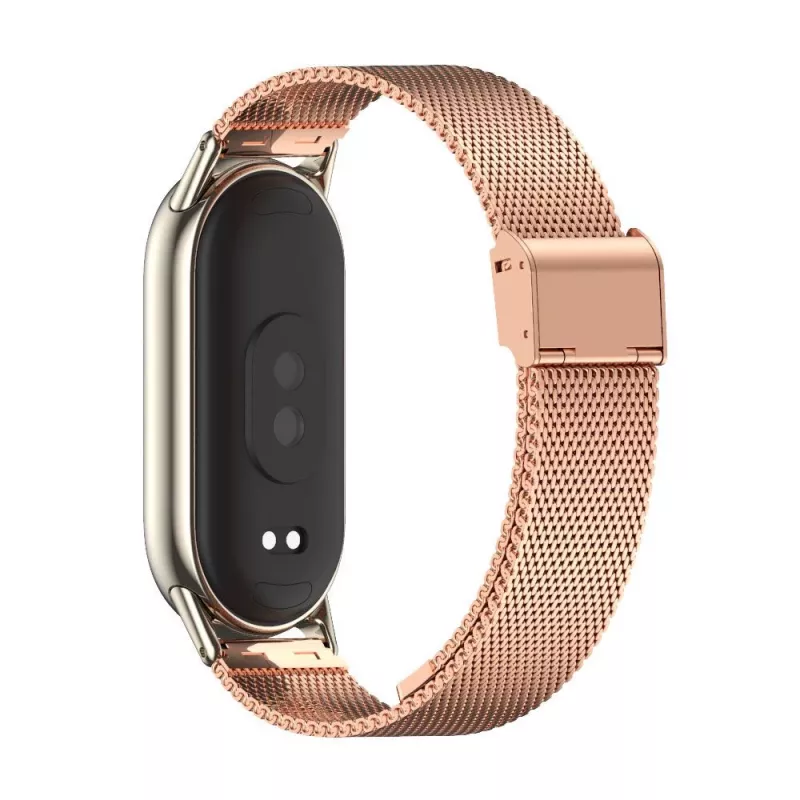 Tech-Protect MilaneseBand ruostumattomasta teräksestä valmistettu ranneke Xiaomi Smart Band 8 -rannekkeelle, ruusukulta