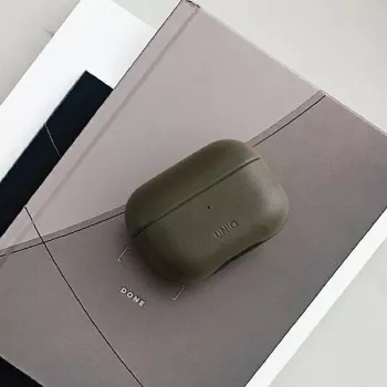 UNIQ Terra -aitonahkakotelo Apple AirPods Pro -kuulokkeille – oliivinvihreä
