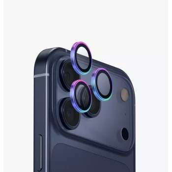 UNIQ Optix -alumiininen kameran linssinsuoja iPhone 17 Pro / 17 Pro Max -puhelimille asennustyökalulla, opaali