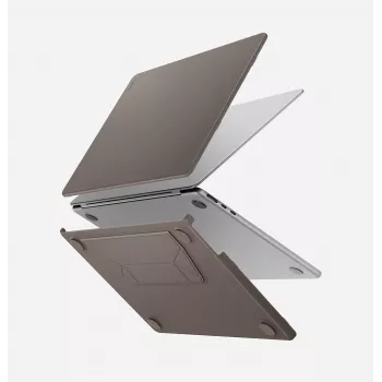 UNIQ Lyden Versa -kovakuorinen foliokotelo MacBook Air 13 tuuman kannettavalle (M2 2022 / M3 2024 / M4 2025 / M5 2026), harmaa