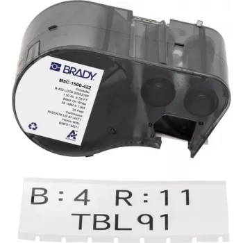 BRADY M5C-1500-422 päättymätön tarrakasetti BMP51/BMP53/M511 - itselaminoituva vinyyli, 25,4 mm x 6,4 m, valkoinen/läpikuultava