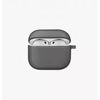 UNIQ Glase kotelo Apple AirPods 4 kiiltävä savu