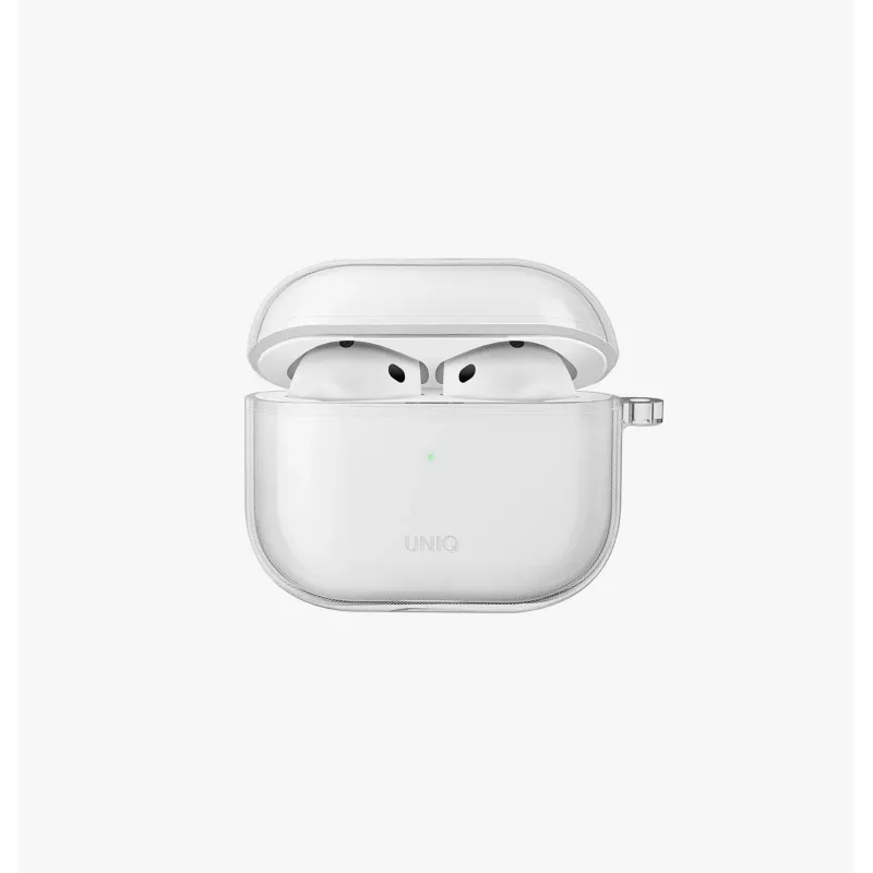 UNIQ Glase kotelo Apple AirPods 4 kiiltävä savu