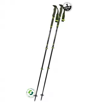 Komperdell Carbon Pro Zero teleskooppivaellussauvat, hiilivarsisto ja titaanimaliosa, Powerlock 3.0, Trek Pro 280 -vaahtokahva, Vario-levyt