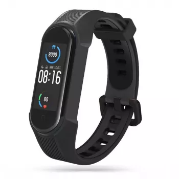 Tech-Protect Armour TPU-kumiranneke Xiaomi Mi Band 7 -rannekkeelle, musta
